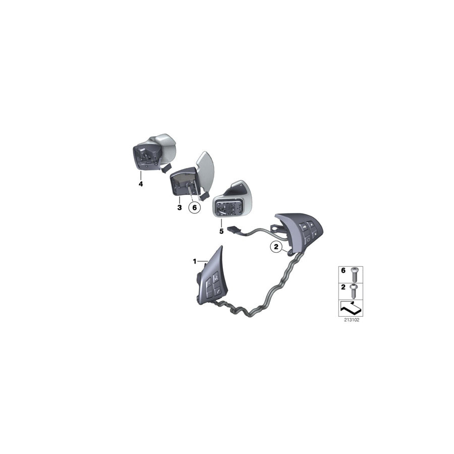 Genuine BMW 61319249141 E70 Switch, Multifunct. Steering Wheel (Inc. X5 M50dX, X5 35dX & X5 40iX) | Duco Car Parts UK