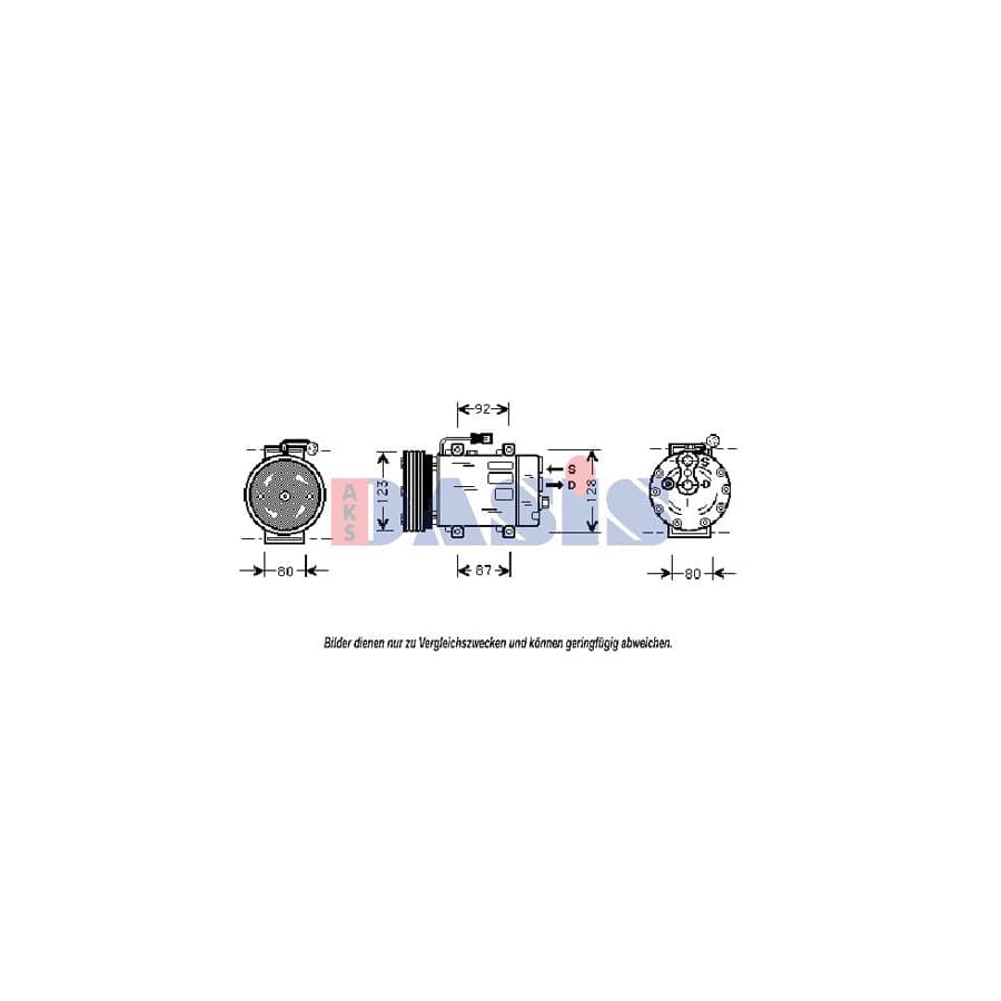 AKS Dasis 850597N Compressor, Air Conditioning | Duco Car Parts UK