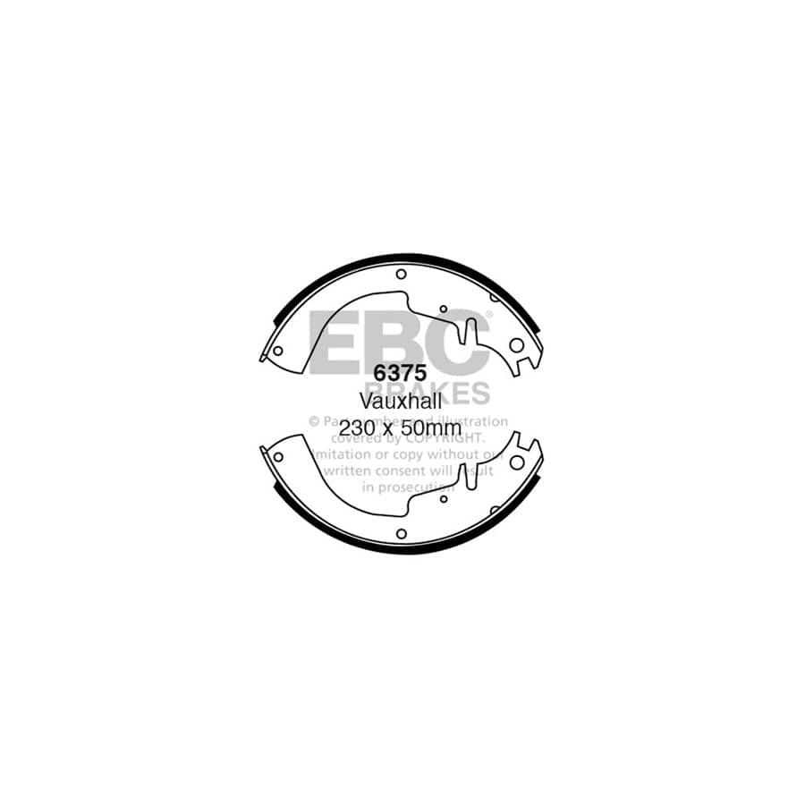 EBC 6375 Vauxhall Cavalier Rear Brake Shoes 1 | Duco Car Parts UK Car Parts
