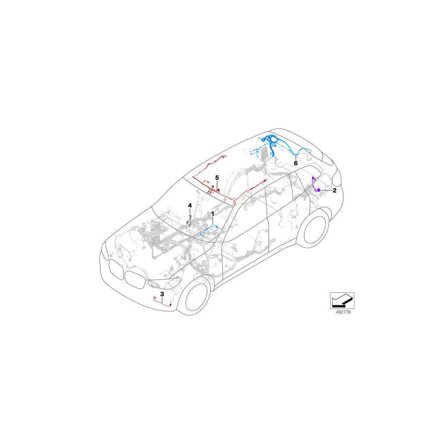 Genuine BMW 61128720748 G02 M Roof Cable Harness (Inc. X4 M, X4 20iX & X4 20dX) | Duco Car Parts UK Car Parts