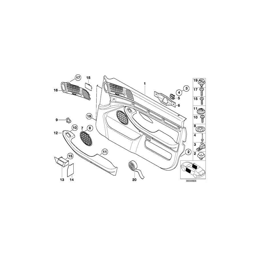 Genuine BMW 64228364031 E39 Fresh Air Grille, Left MARINEBLAU (Inc. 520d, 528i & 520i) | Duco Car Parts UK Car Parts