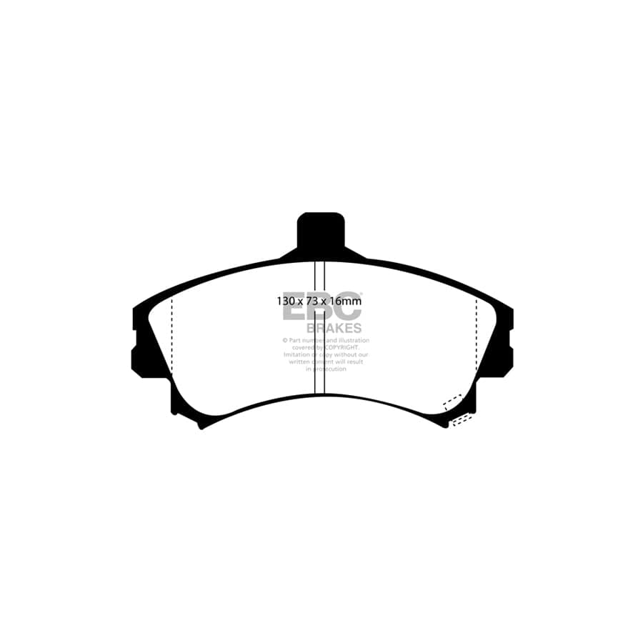 EBC PD03KF812 Mitsubishi Proton Volvo Yellowstuff Front Brake Pad & Plain Disc Kit - Girling/TRW Caliper 2 | Duco Car Parts UK Car Parts