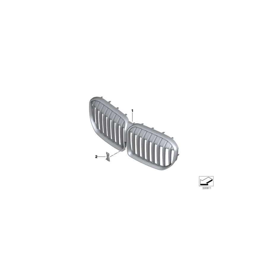 Genuine BMW 51138494818 G12 Grill Front CERIUM GREY (Inc. 740iX, 730LdX & M760iX) | Duco Car Parts UK Car Parts