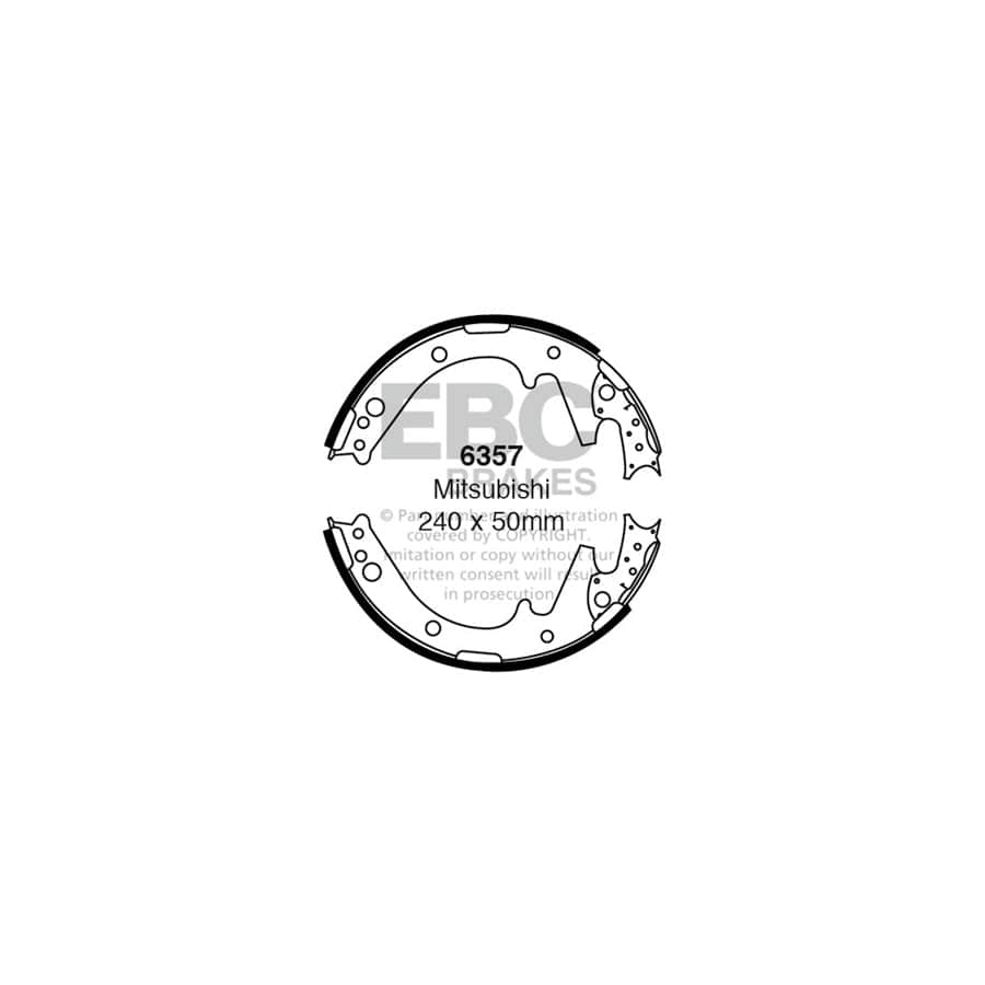 EBC 6357 Mitsubishi L 200 79-82 Rear Brake Shoes 1 | Duco Car Parts UK Car Parts
