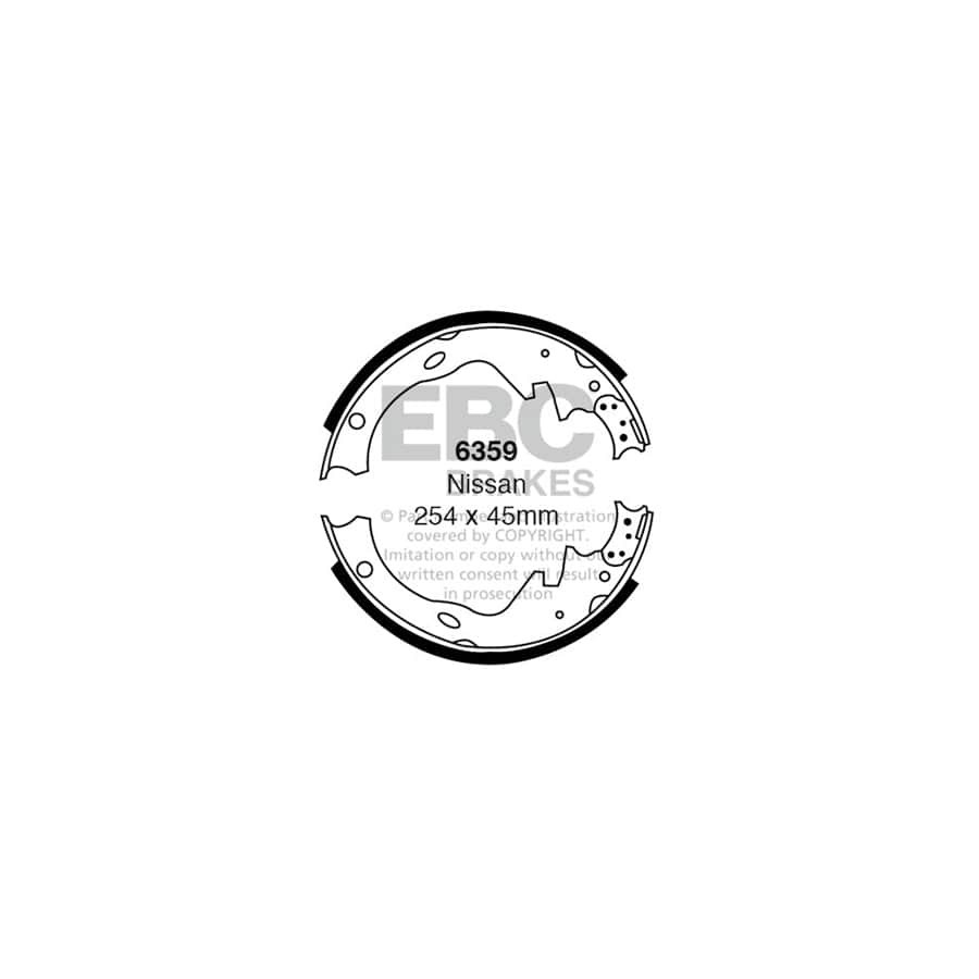EBC 6359 Nissan Rear Brake Shoes (Inc. Pick Up & Urvan) 1 | Duco Car Parts UK Car Parts