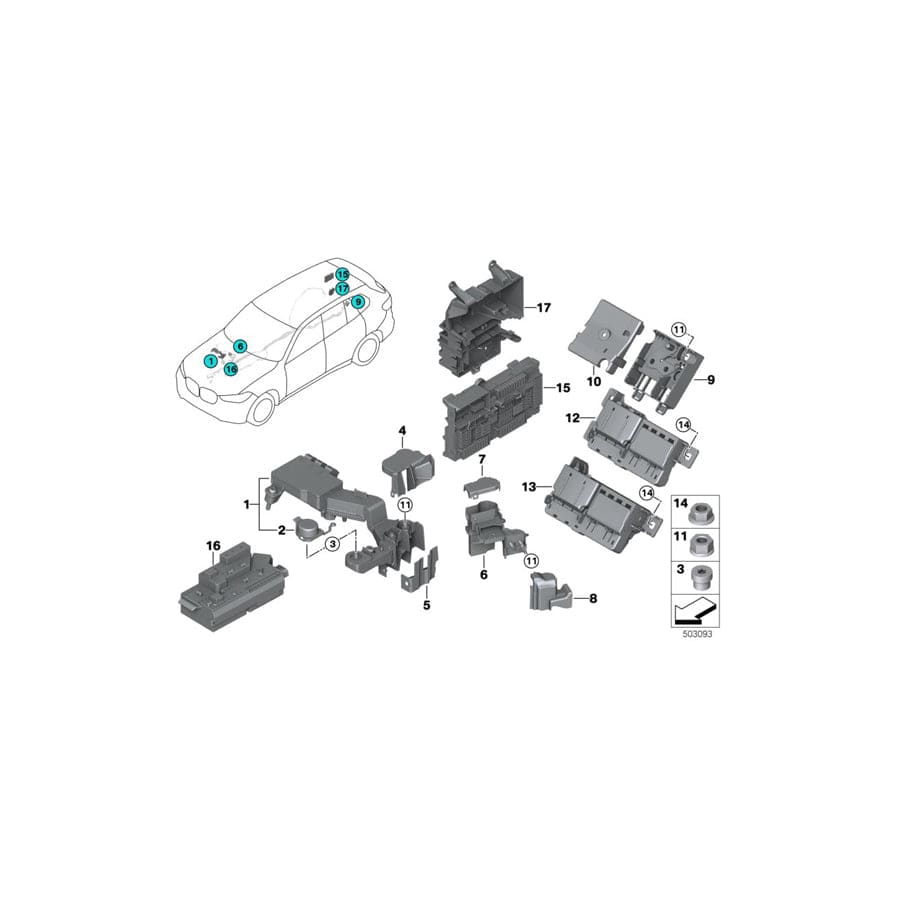 Genuine BMW 61146996955 G20 G05 B+ Junction Point, Rear PHEV (Inc. 330e & X5 45eX) | Duco Car Parts UK Car Parts