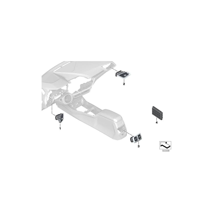 Genuine BMW 64229315933 F46 F40 F45 Rear Ventilation With Absorber, Left (Inc. 220i, X1 25iX & 225i) | Duco Car Parts UK Car Parts