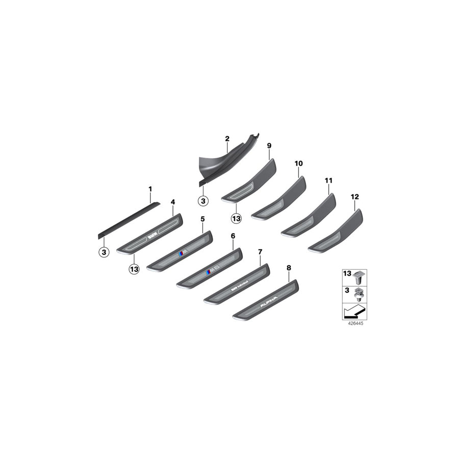 Genuine BMW 51477289876 Cover Molding, Sill, Inner Front Right ELFENBEINWEISS (Inc. 650iX, 640d & 650iX 4.0) | Duco Car Parts UK