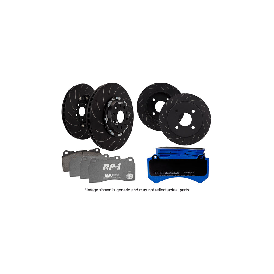 EBC P2DK035RP1 Honda Civic Full Vehicle Kit RP1 Full Race Pads & 2-Piece Fully-Floating Discs 1 | Duco Car Parts UK Car Parts