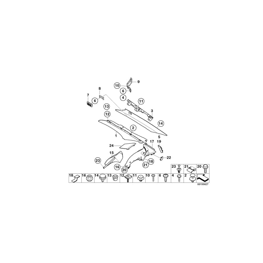 Genuine BMW 51437152380 E65 E66 Cover, Belt Outlet, Right LAVABLAU (Inc. 760Li, 750Li & 730i) | Duco Car Parts UK Car Parts