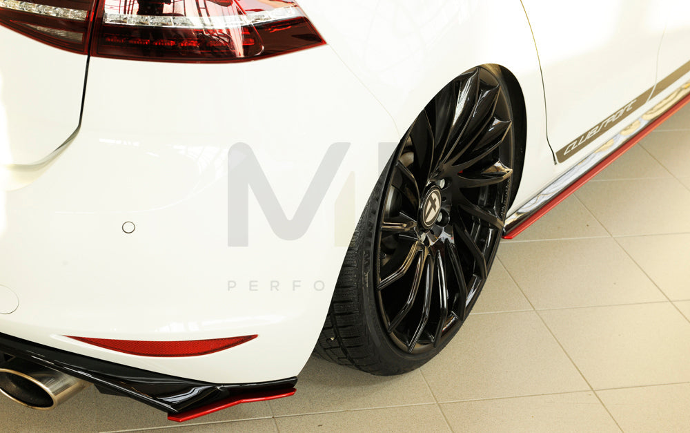 Rieger 00059583 VW Mk7 Golf Rear Side Splitter (GTI Clubsport, GTD, GTE & GTI) 8 | Duco Car Parts UK Car Parts