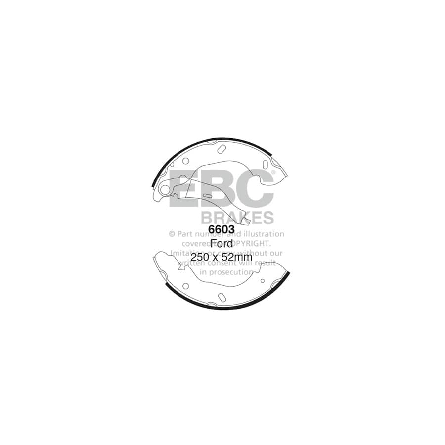 EBC 6603 Ford Rear Brake Shoes - Bosch Caliper (Inc. Tourneo & Transit) 1 | Duco Car Parts UK Car Parts