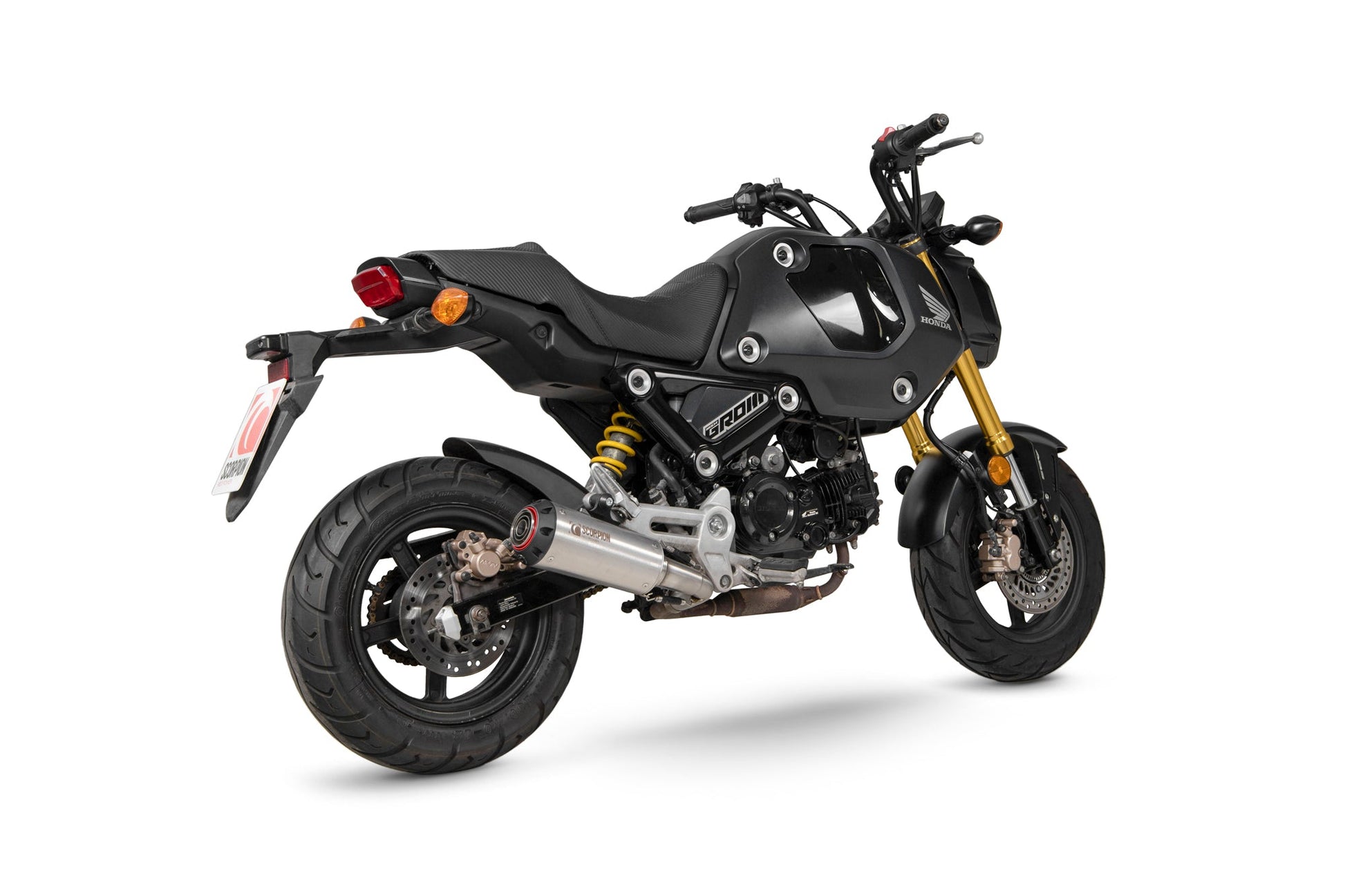 Scorpion PHA199SEO Honda MSX 125 Red Power Slip-On - Brushed Stainless Steel Sleeve | Duco Car Parts UK UK