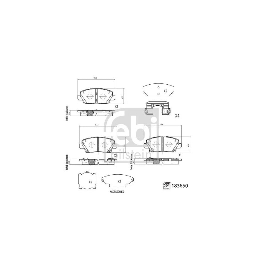 Febi Bilstein 183650 Brake Pad Set
