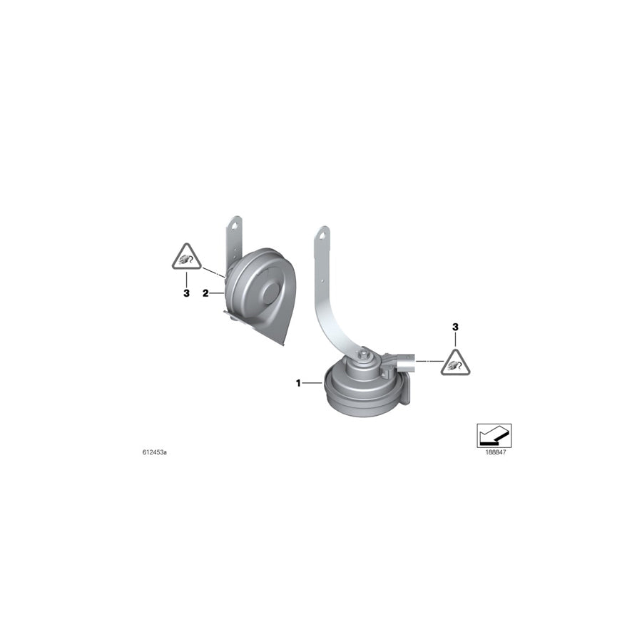 Genuine BMW 61337191718 E89 Horn, High Pitch (Inc. Z4 30i, Z4 35is & Z4 20i) | Duco Car Parts UK