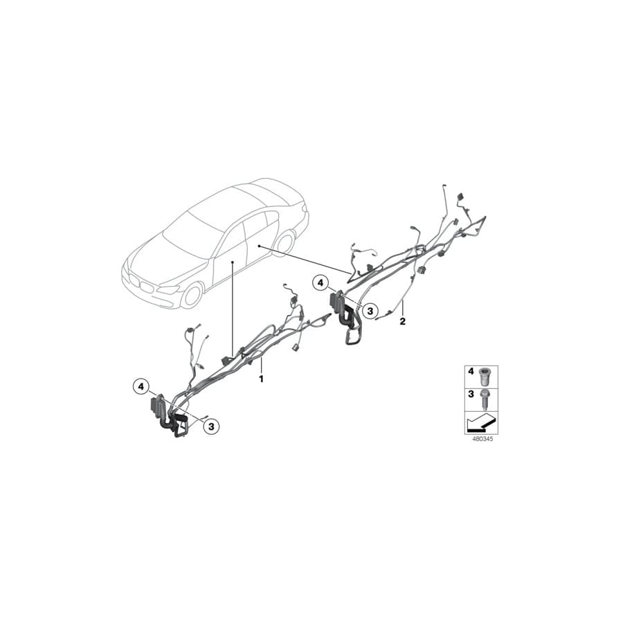Genuine BMW 61129302937 F01 Door Wiring Harness, Rear (Inc. 730d, 760i & 750dX) | Duco Car Parts UK Car Parts