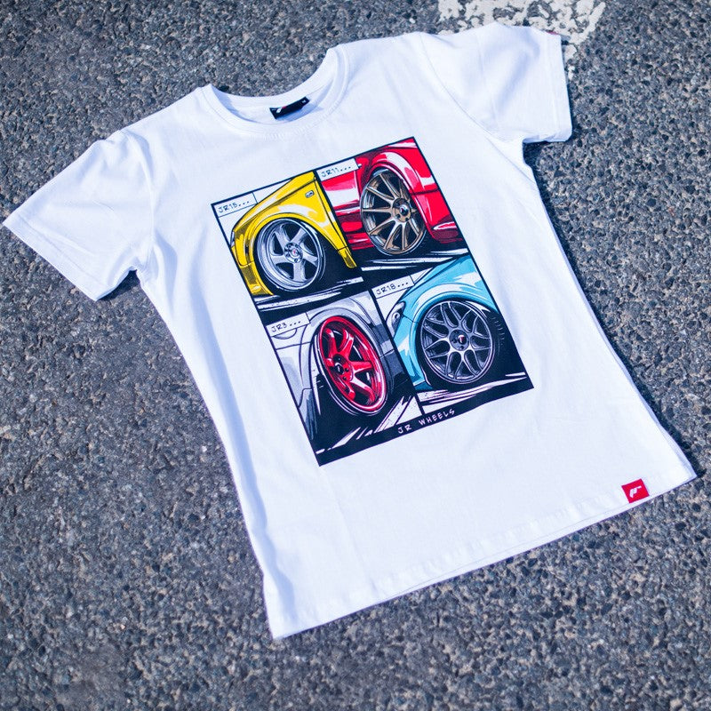 JR Wheels TSHIRT-MJRMIXW-L JR Men's T-Shirt MIX White Size L
