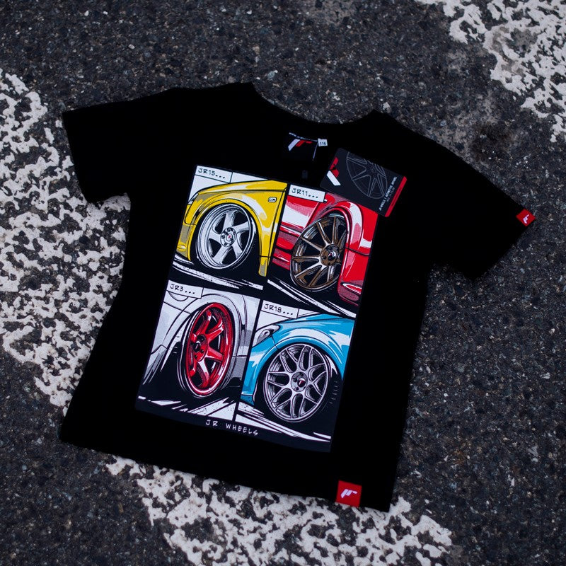 JR Wheels TSHIRT-JJRMIXBK-134 JR Junior T-Shirt MIX Black Size 134/140