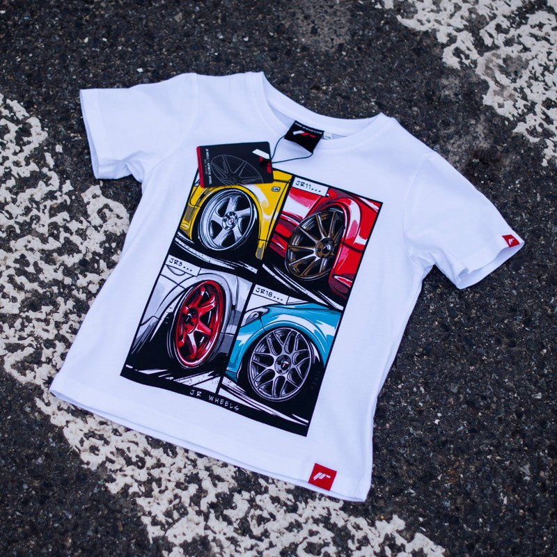 JR Wheels TSHIRT-JJRMIXW-134 JR Junior T-Shirt MIX White Size 134/140