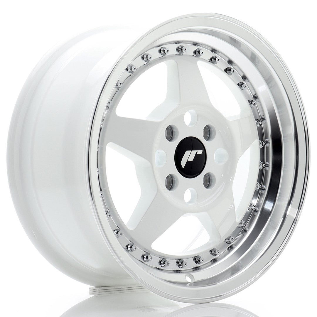 JR Wheels JR615704H3567WL1 JR Wheels JR6 15x7 ET35 4x100 White w/ Machined Lip