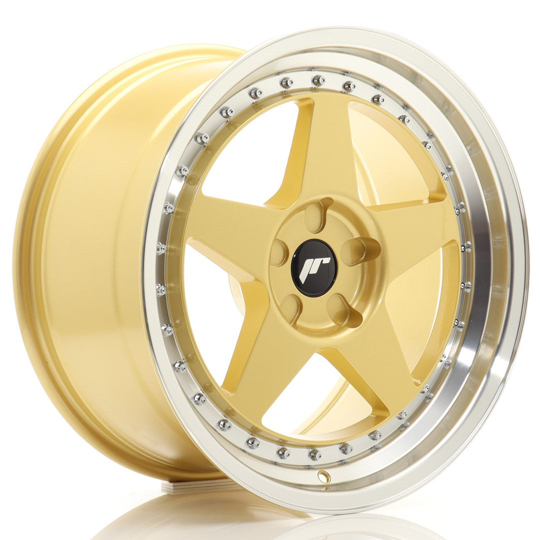 JR Wheels JR61895F25X2072GDL1 JR Wheels JR6 18x9,5 ET20-40 5H BLANK Gold w/ Machined Lip