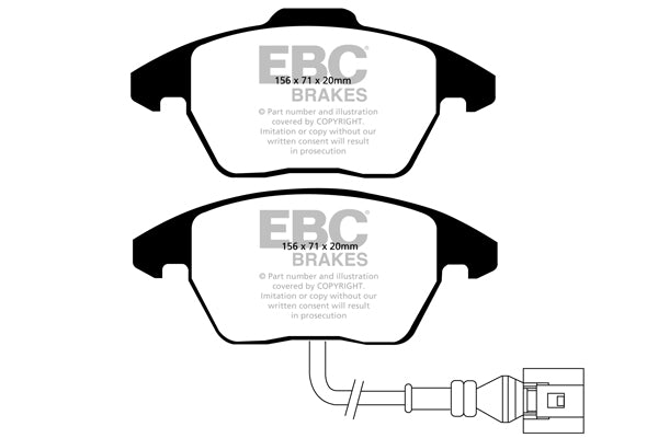 EBC Audi Seat Skoda Volkswagen Redstuff Sport Front Brake Pads - ATE Caliper (Inc. 8P A1, 1P Leon, 1Z Octavia & MK6 Golf GTI) | Duco Car Parts UK