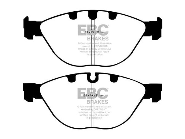 EBC BMW E60 E61 E64 E65 Greenstuff 2000 Series Sport Brakes Pad And Premium OE Replacement Riveted Discs Kit To Fit Front - ATE Caliper (Inc. 535i, 540i, 650i & 750i) | Duco Car Parts UK