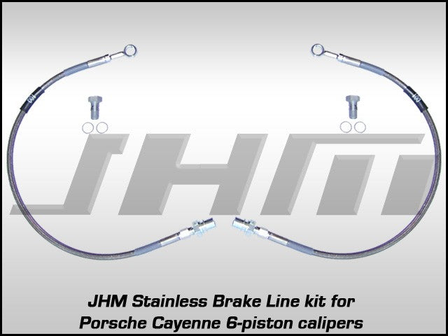 JHM JHM-001-CLR-PAIR Front Stainless Brake Line Kit-Porsche Cayenne(Brembo 6-piston)