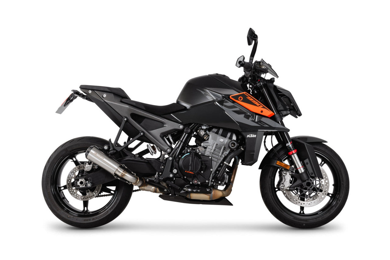 Scorpion PKT96SEO Red Power Slip-on Brushed Stainless Steel Sleeve - KTM 990 Duke - 2024-2025