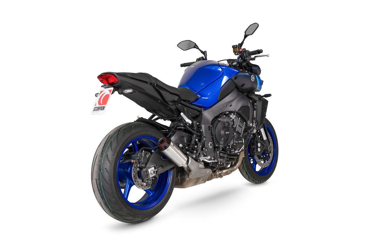 Scorpion PYA126SEO Red Power Slip-on Brushed Stainless Steel Sleeve - MT-10 - 2022