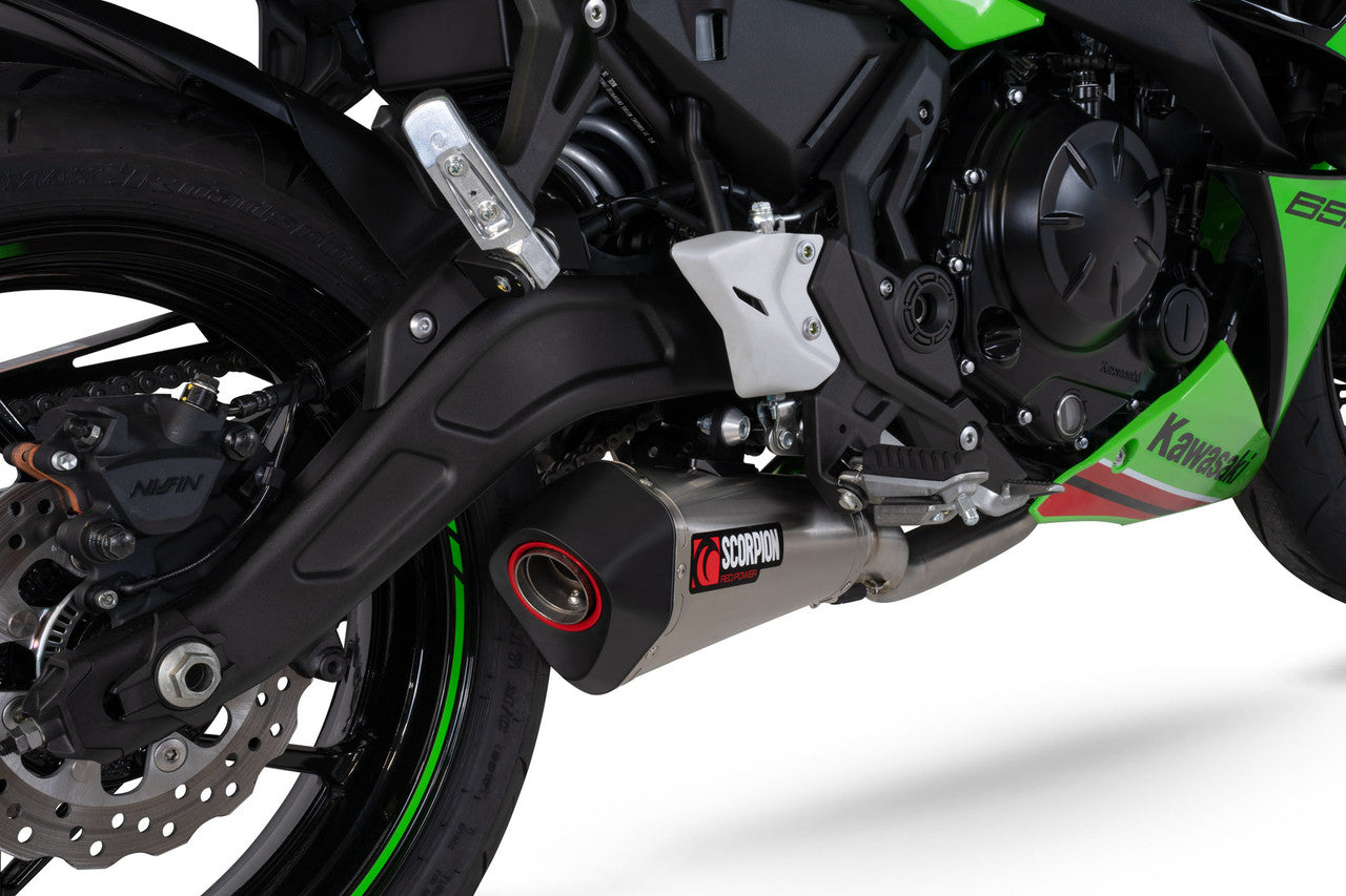 Scorpion RKA145SYSSEO Serket Taper Full System Brushed Stainless Steel Sleeve Ninja 650 - 2023