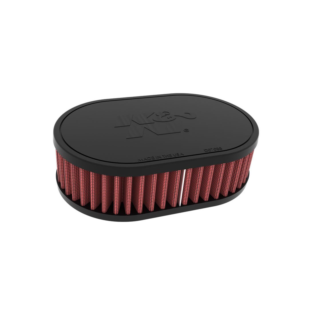 K&N RU-071V High-Flow Original Universal Air Filter - 2-1/16"O/S FLG, 7" X 4-1/2", 2"H, OVAL, W/VENT