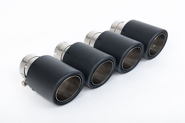 Milltek SSXAU1059 Audi Resonated Cat-Back With Quad Jet-100 Carbon Trims (Inc. A6)