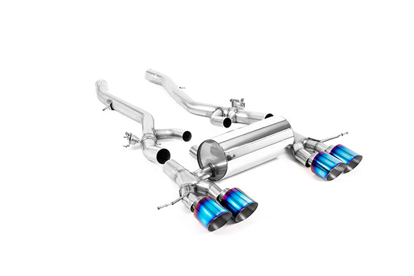 Milltek SSXBM1279 BMW Centre Resonator Back System With GT-115 Burnt / Blue Titanium Trims (Oe 