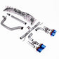 Milltek SSXVW695 Volkswagen Cat-Back Golf R Style - Race (Loudest) With Burnt / Blue Titanium GT-115 Tips (Inc. Golf)