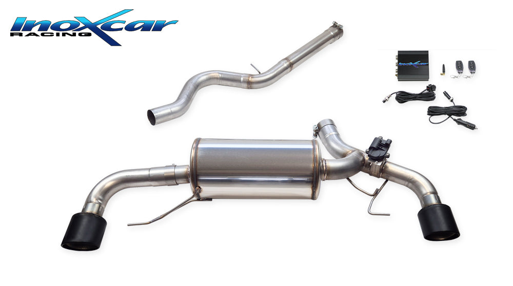 InoXcar VALV.BMG42.01.XR10BLACKMATT BMW G42 SERIE 2 Direct Central Pipe + Rear Silencer With End Pipe Diam. 100 X-Race Black Matt Dx+Sx + Valve With Electric Engine + Remote Control 1 | Duco Car Parts UK Car Parts