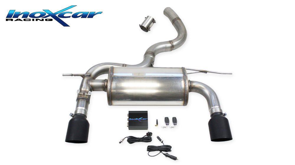 InoXcar VALV.TT.02.10CBLACK AUDI TT (Type 8S) 45TFSI 2.0 (245cv) Rear Silencer With End Pipe Diam. 100 Racing Black Ceramic R+L + Valve With Electric Engine + Remote Control 1 | Duco Car Parts UK Car Parts