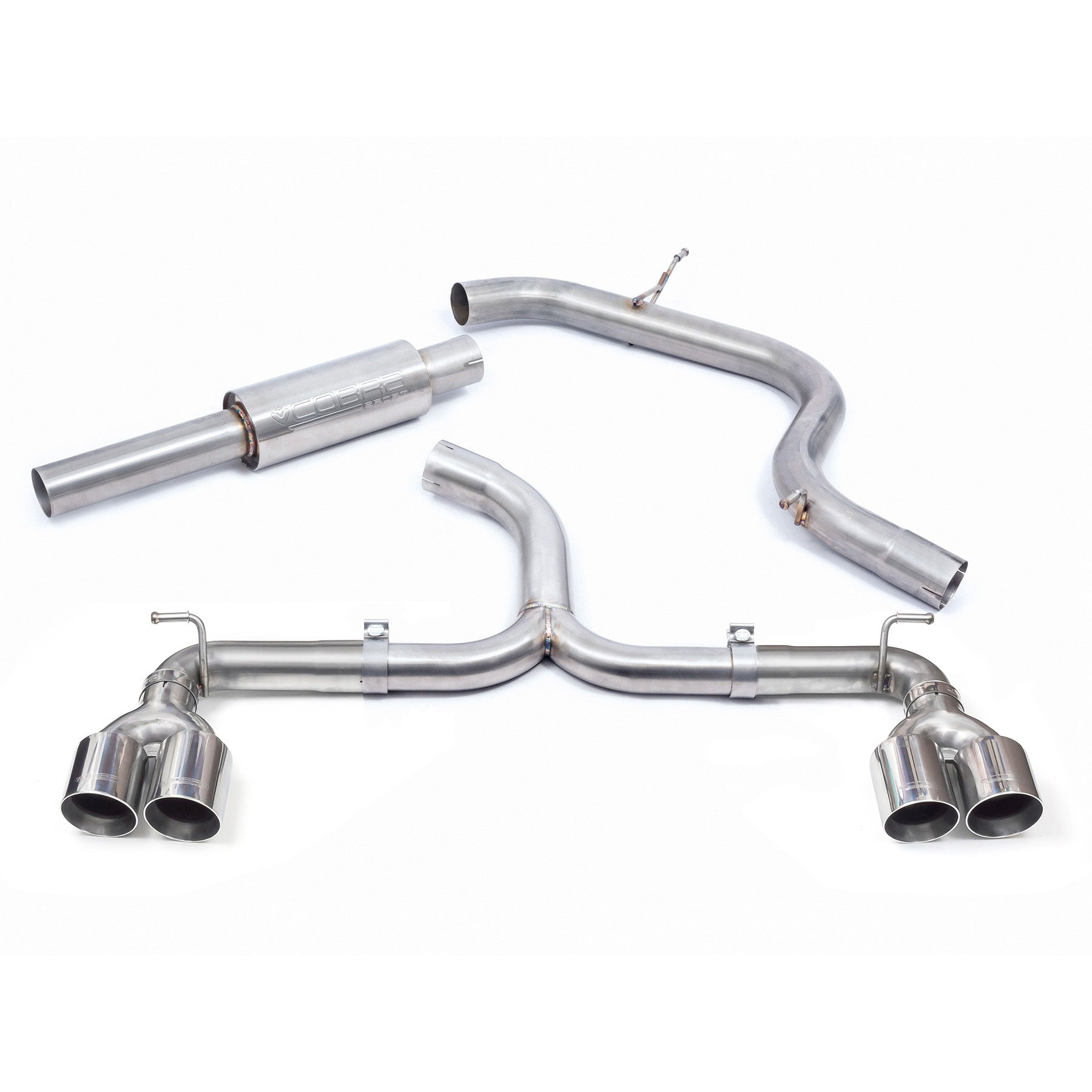 Cobra Exhaust VW Golf GTI (Mk7) 2.0 TSI (5G) (12-17) Quad Exit Venom Box Delete Race Cat Back Golf R Style Performance Exhaust | Duco Car Parts UK Car Parts