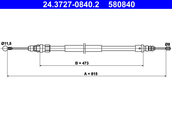 BOSCH 1987477656 Parking Brake Cable Pull