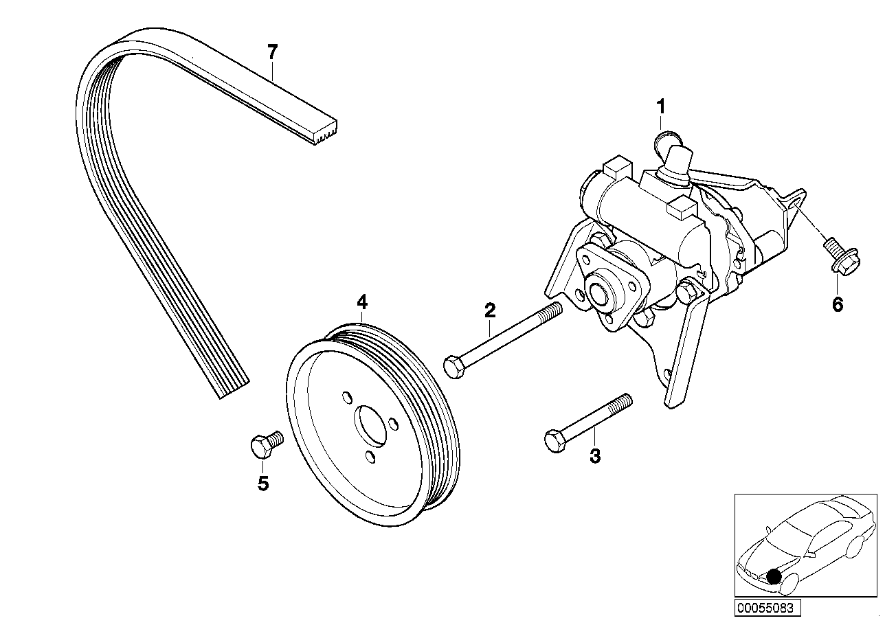 Genuine BMW 32416753274 E46 Power Steering Pump LUK LF-30 (Inc. 325xi & 330xi)