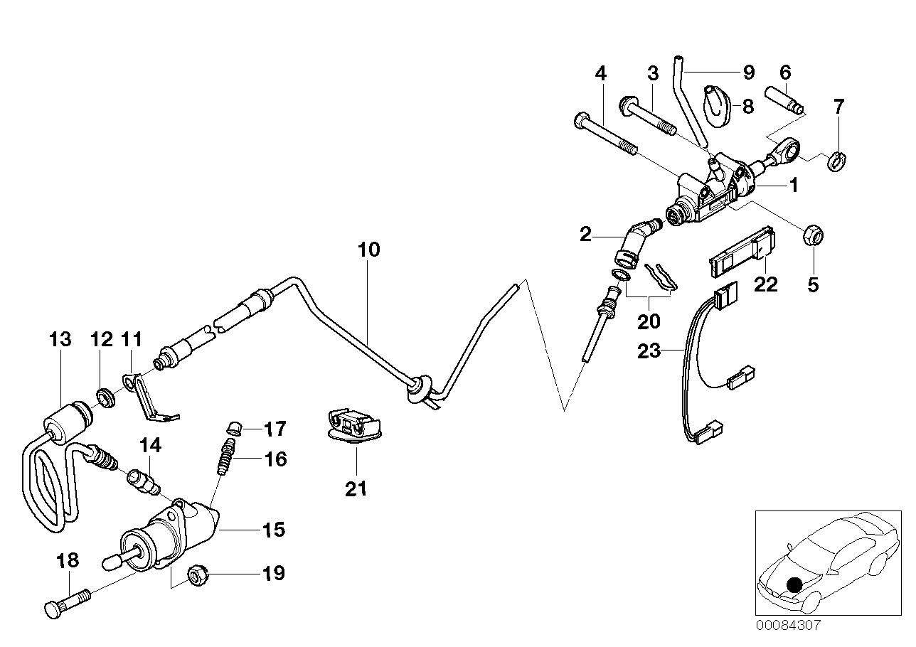 Genuine BMW 21522282055 E39 Clutch Slave Cylinder 22,2X23mm (Inc. M5)