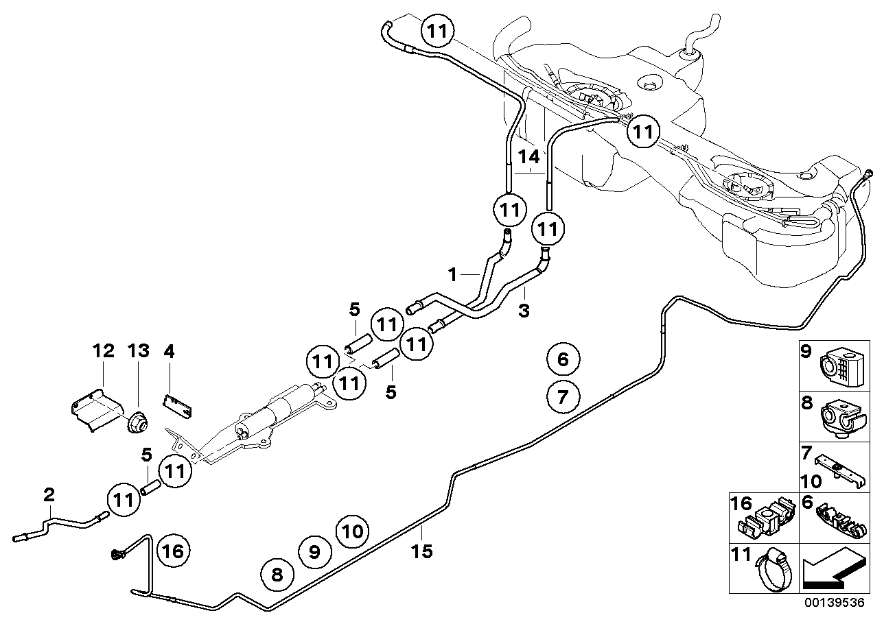 Genuine BMW 16117175998 E46 Fuel Pipes Set (Inc. 316ti, 323Ci & 320Ci)
