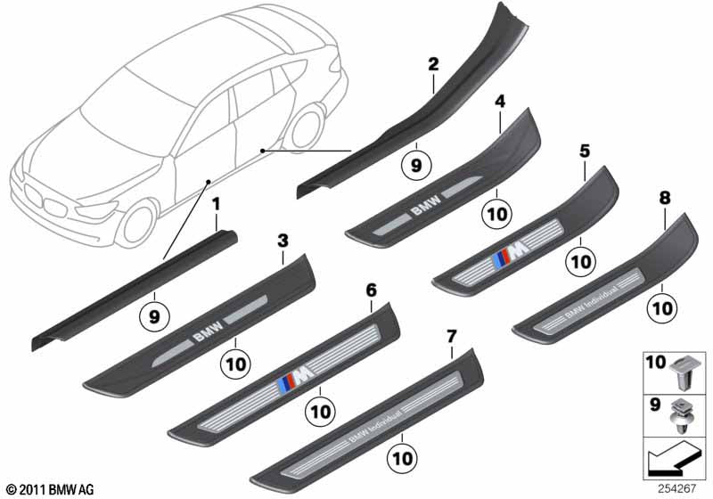 Genuine BMW 51479167361 Cover Molding, Sill, Inner Rear Left SCHWARZ | Duco Car Parts UK Car Parts