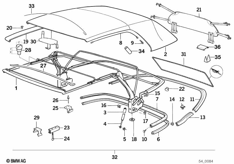 Genuine BMW 54348134878 Cover, Folding Top DUNKELBLAU | Duco Car Parts UK Car Parts