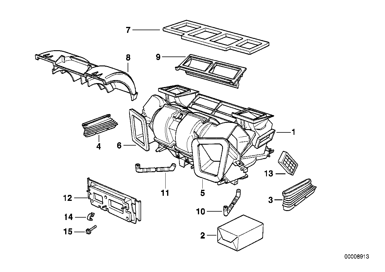 Genuine BMW 64118391828 E38 Empty Housing F Heater/Air Condit.Unit IHKA (Inc. 740d, 750iL & 750iLP) | Duco Car Parts UK UK Car Parts
