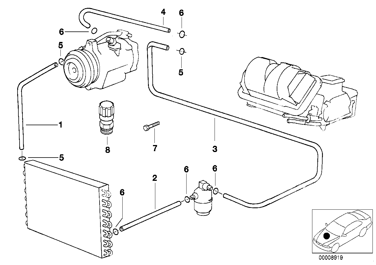 Genuine BMW 64536900478 E38 Suction Pipe Evaporator-Compressor (Inc. 750i, 750iLS & L7) | Duco Car Parts UK Car Parts