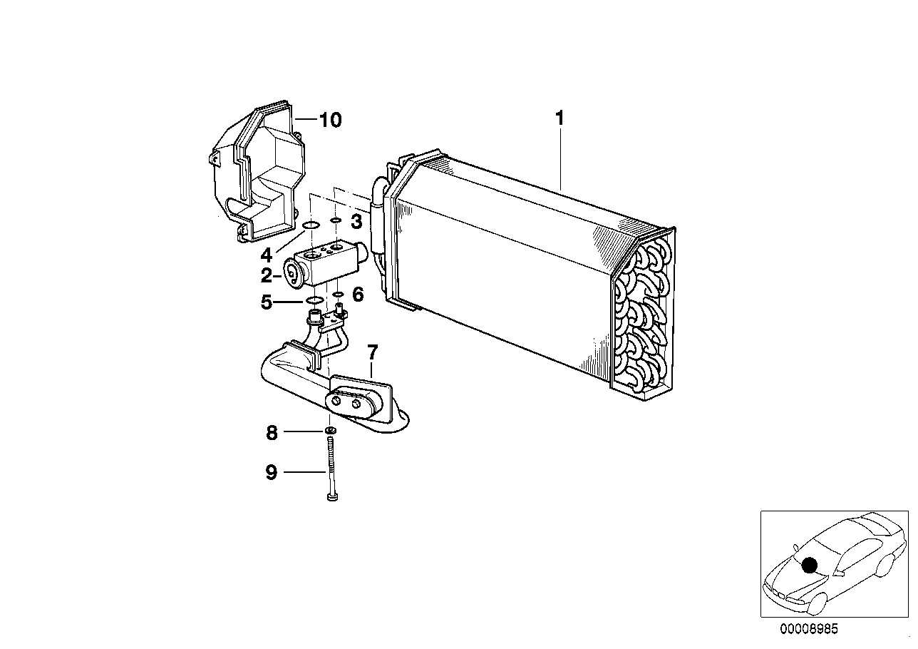 Genuine BMW 64118363782 E39 Automatic Air Conditioning Evaporator (Inc. 525td, 540iP & 528i) | Duco Car Parts UK UK Car Parts