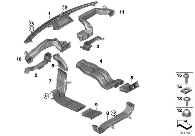 Genuine BMW 64229252347 F15 F16 Air Duct, Footwell, Driver's Side (Inc. X6) | Duco Car Parts UK UK Car Parts
