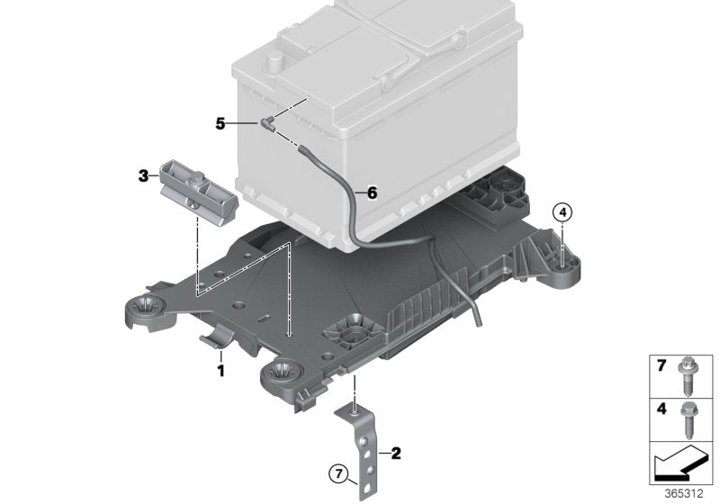 Genuine BMW 61219387574 F46 Battery Tray 70AH (Inc. 118i, 218d & 225iX) | Duco Car Parts UK UK Car Parts