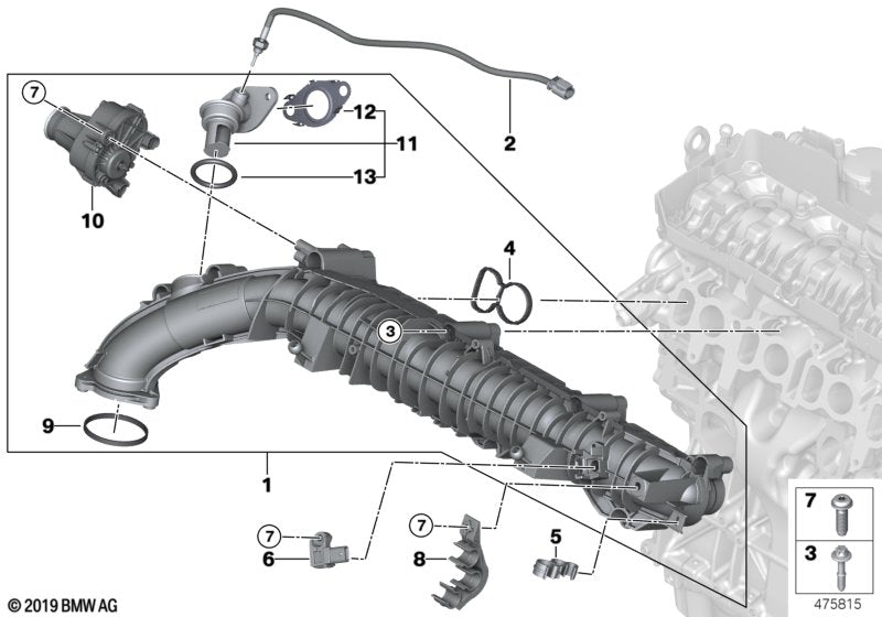 Genuine BMW 11618477030 Intake Manifold Agr With Flap Control | Duco Car Parts UK Car Parts